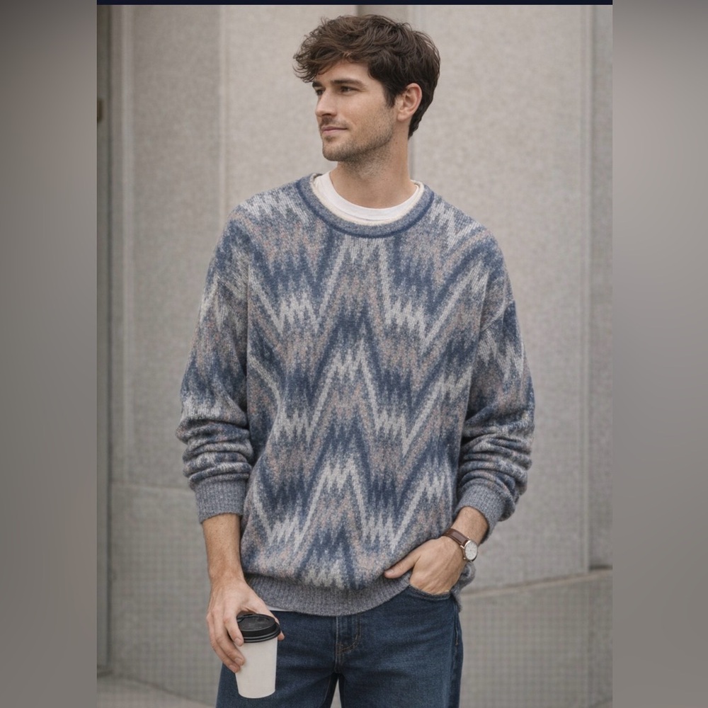 Vintage London Fog Multi-Color Knit Sweater mens M